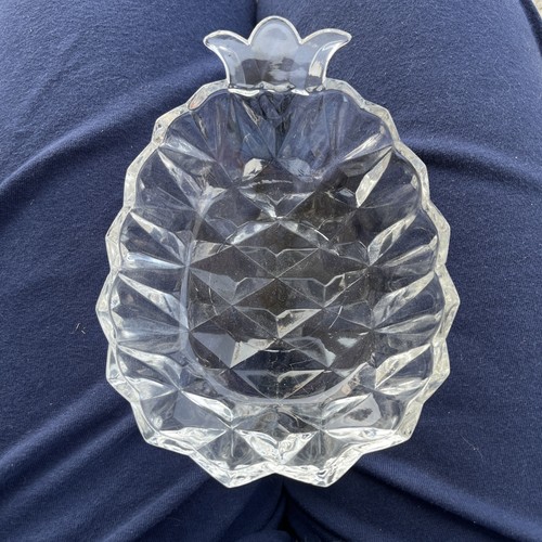 Vintage clear glass pineapple - glass,